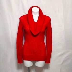 Candie’s Red Cowl Neck Sweater Medium Cozy Core Holiday Festive Soft Girl Knit